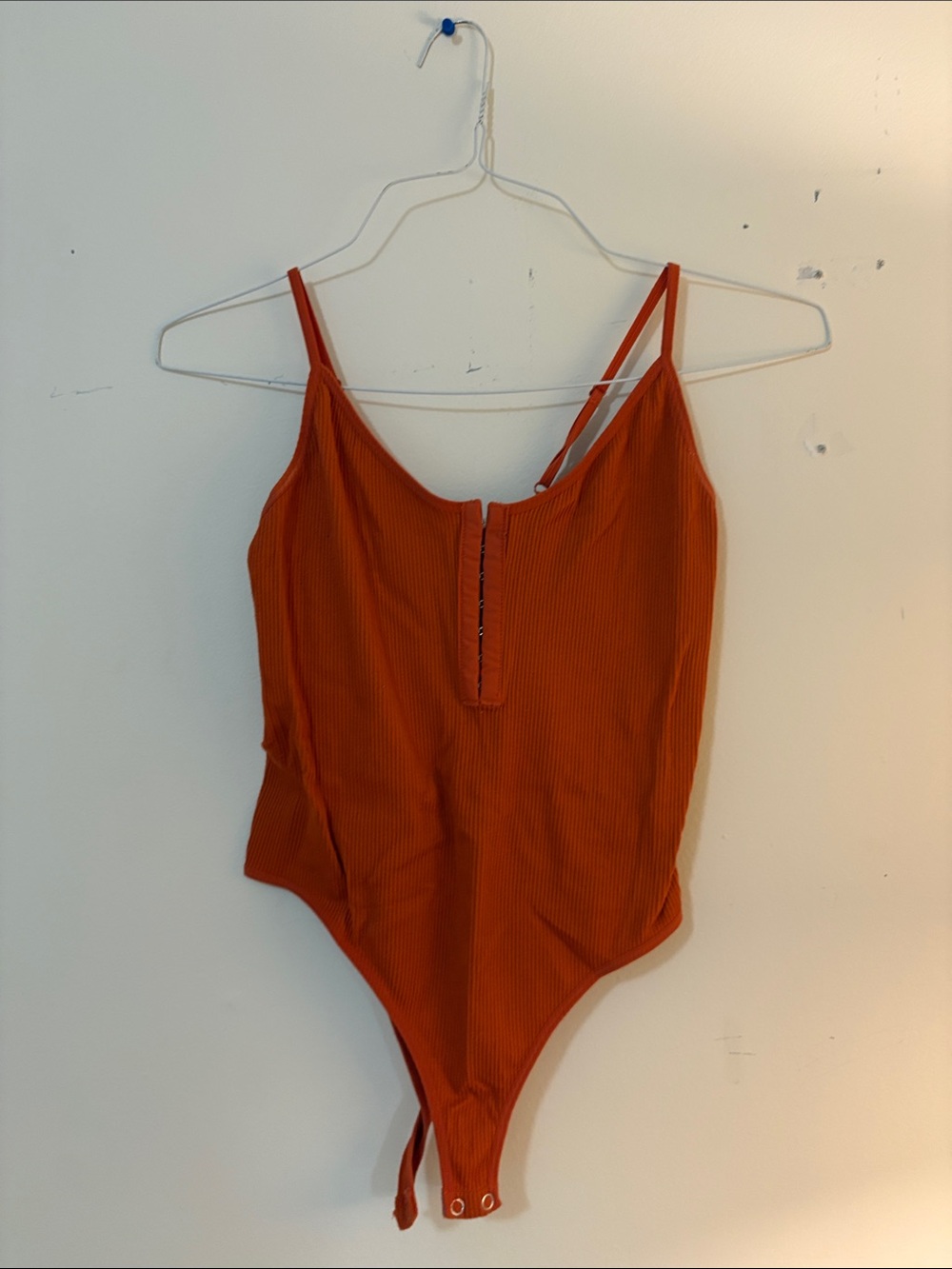 Windsor Orange Ribbed Snap-Front Bodysuit